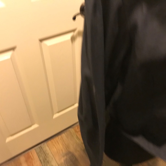 Express Navy Blue With Hood Light Weight Front Zipper Lined Jacket Size: 10 (M) - Picture 6 of 11